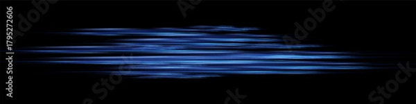 Obraz Bright horizontal beam of light on black background. Glowing laser effect creating futuristic and sci-fi aesthetics.
Suitable for technology, energy, speed and digital design themes.
