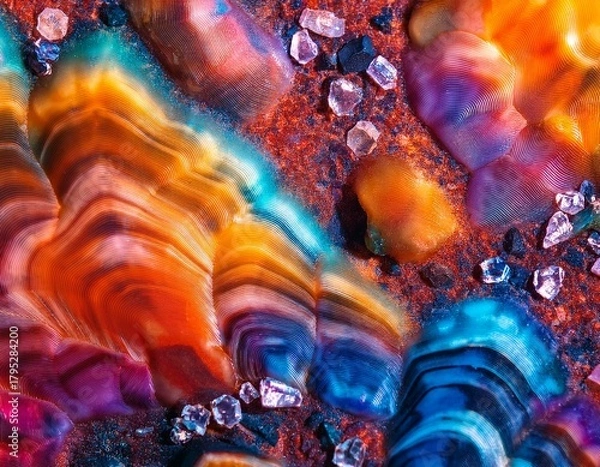 Fototapeta colorful mineral surface close up macro geological texture vibrant abstract natural background