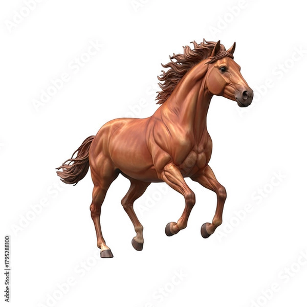 Fototapeta Majestic Chestnut Horse in Full Stride on a Transparent Background