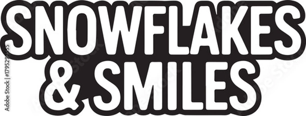 Fototapeta Spread winter joy with this snowflakes and smiles design, a perfect element for holiday cards, seasonal promotions, and heartwarming festive projects