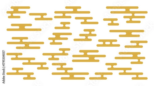 Obraz エ霞の和柄背景（金）