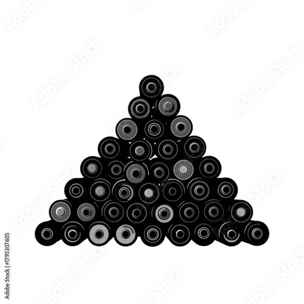 Fototapeta Used batteries stacked on a transparent background
