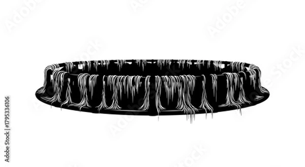 Fototapeta Algae covering a pool on a transparent background
 