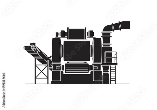 Fototapeta Paper pulp recycling machine on transparent background