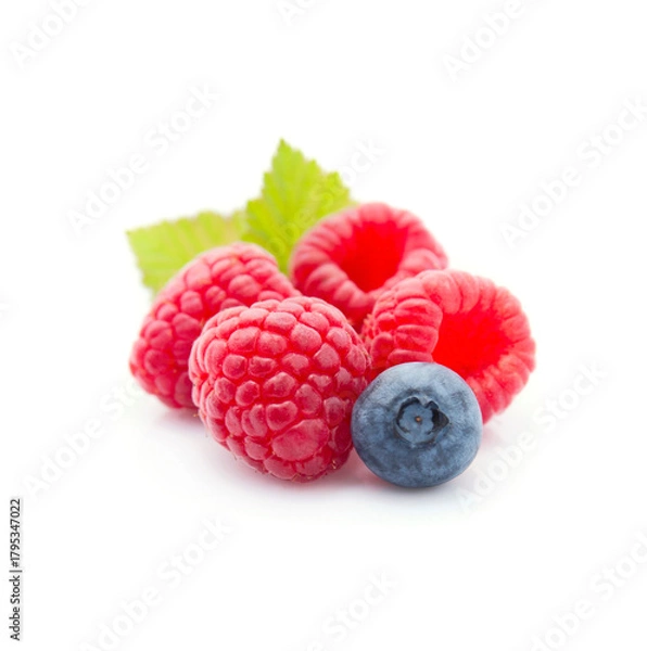 Obraz Raspberry with blueberries