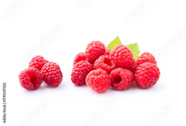Obraz Wild raspberry with leaves