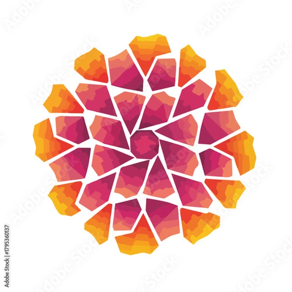 Obraz Vibrant geometric mandala radiates colorful energy and modern design