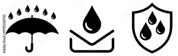 Obraz waterproof water resistant icon set