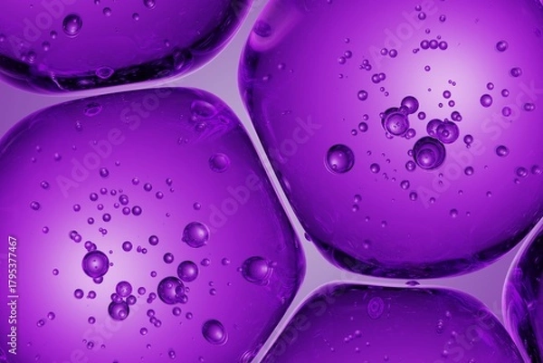 Obraz Translucent purple orbs enriched with internal bubbles, perfect for luxury cosmetic branding, futuristic editorial spreads, and abstract scientific visuals