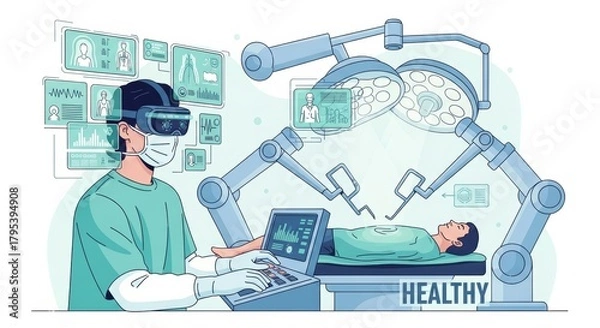 Fototapeta Augmented Reality Surgery Medical Innovation in Virtual Environment