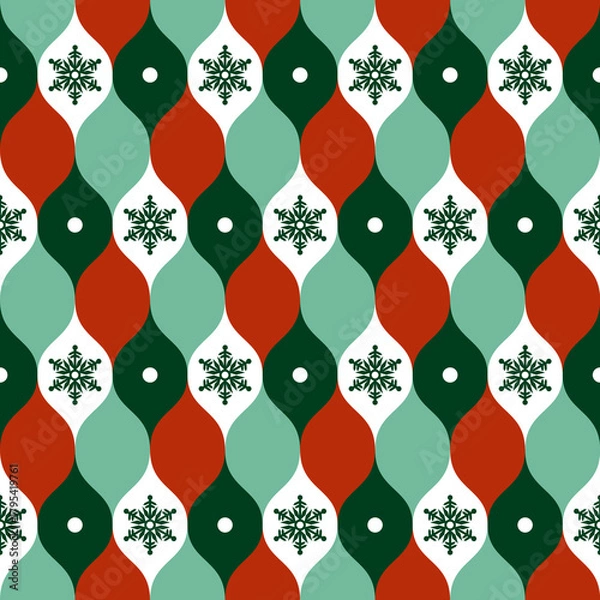 Fototapeta Vintage Pattern with Snowflakes