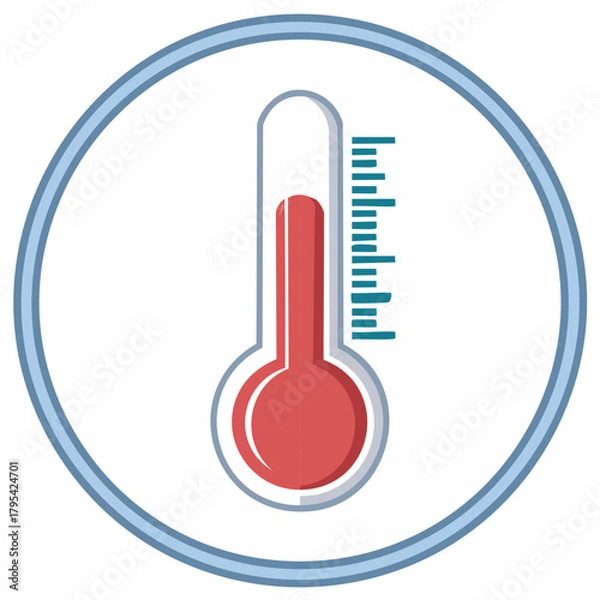 Obraz Weather thermometer icon showing warm temperature for health or climate measurement