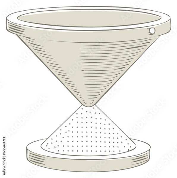 Obraz Illustration of pour over coffee maker set, simple coffee brewing method for home use