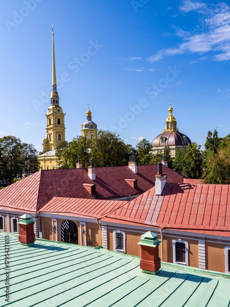 Obraz buildings roofs and St Peter and Paul Cathedral