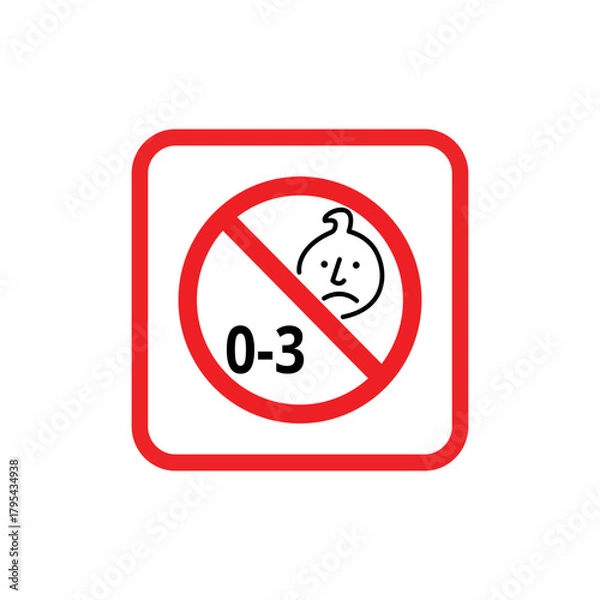 Obraz Plastic Free 0-3 Packaging Red Icon Vector