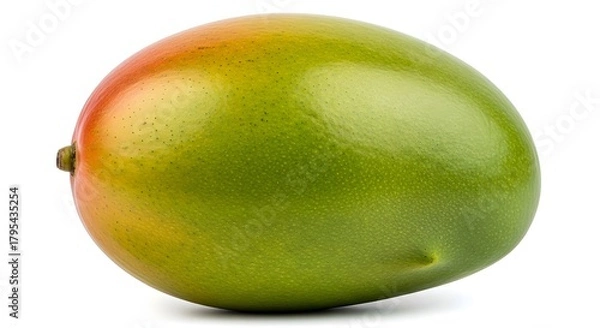 Obraz Ripe mango with gradient green and yellow color isolated on white