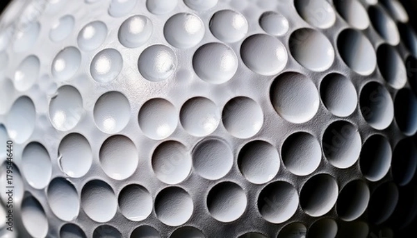 Fototapeta close up of a white golf ball texture with dimples
