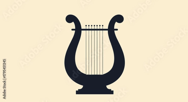 Fototapeta An ancient musical instrument the lyre symbolizing music poetry and harmony in classical art and culture.