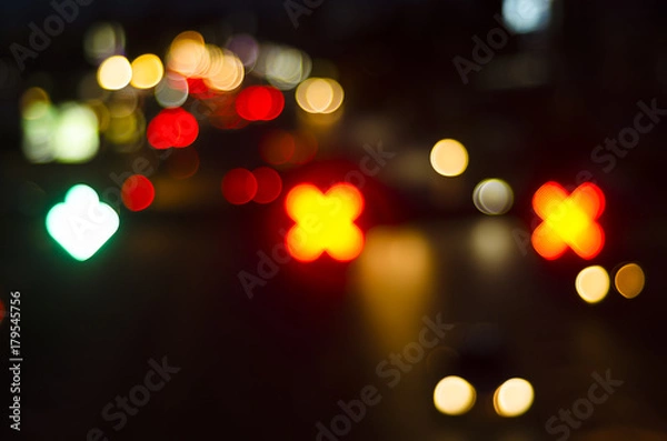 Obraz City night light blur bokeh