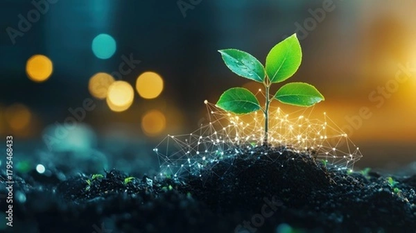 Obraz Plant growth digital illustration