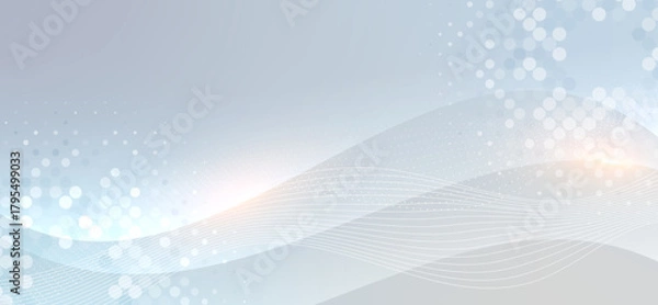 Obraz Modern Abstract Background With Smooth Lines And Light Dot Pattern. Vector Illustration. 