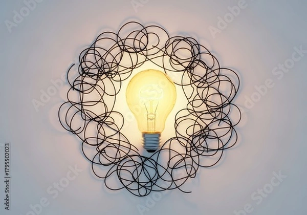 Fototapeta symbolizing creative thinking, finding clarity in chaos, innovation, and problem-solving in modern ideas and concepts.