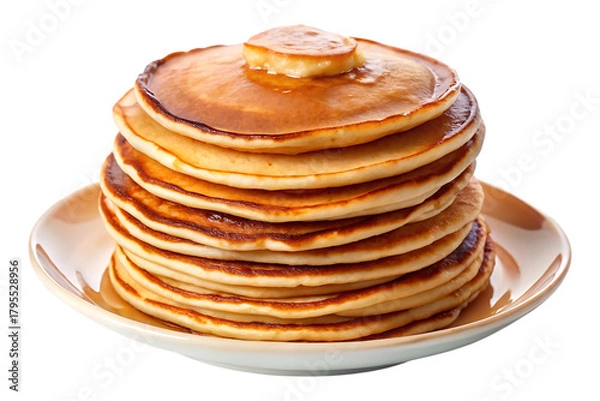 Fototapeta plate of pancake isolated on transparent background