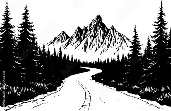 Obraz “Mountain Road Through the Pines”