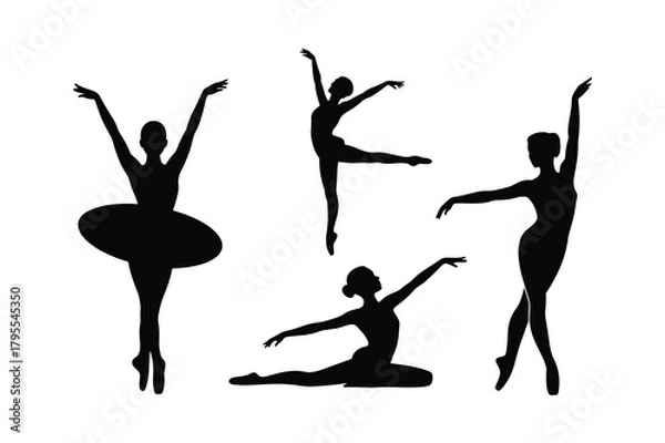 Obraz Silhouettes of ballerinas in various graceful poses