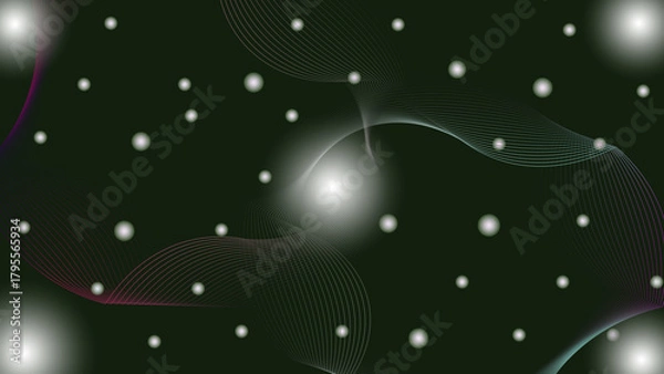 Obraz Abstract blue winter holiday background vector illustration with glowing stars and decorative snowflakes