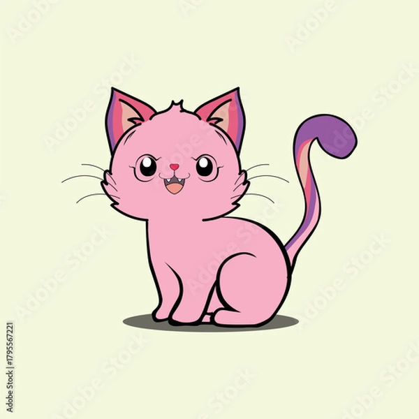 Obraz cat, animal, kitten, illustration