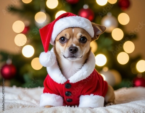 Obraz Perrito disfrazado de Santa