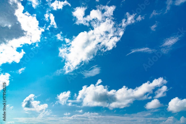 Obraz Sky , blue sky background with clouds , Sky with clouds on the Sea in summer season