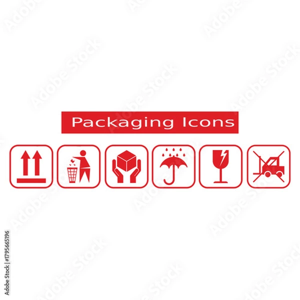 Obraz Packaging Box Vector Icon Sign Set