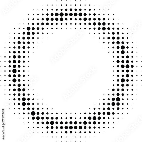 Fototapeta Abstract diagonal gradient halftone pattern A gradiant of black and white dots creating a textured abstract background with varying Pixelated wave shadow texture. Abstract halftone gradation pattern 
