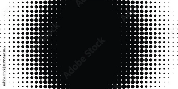 Fototapeta Abstract diagonal gradient halftone pattern A gradiant of black and white dots creating a textured abstract background with varying Pixelated wave shadow texture. Abstract halftone gradation pattern 