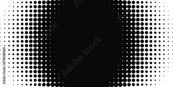 Fototapeta Abstract diagonal gradient halftone pattern A gradiant of black and white dots creating a textured abstract background with varying Pixelated wave shadow texture. Abstract halftone gradation pattern 