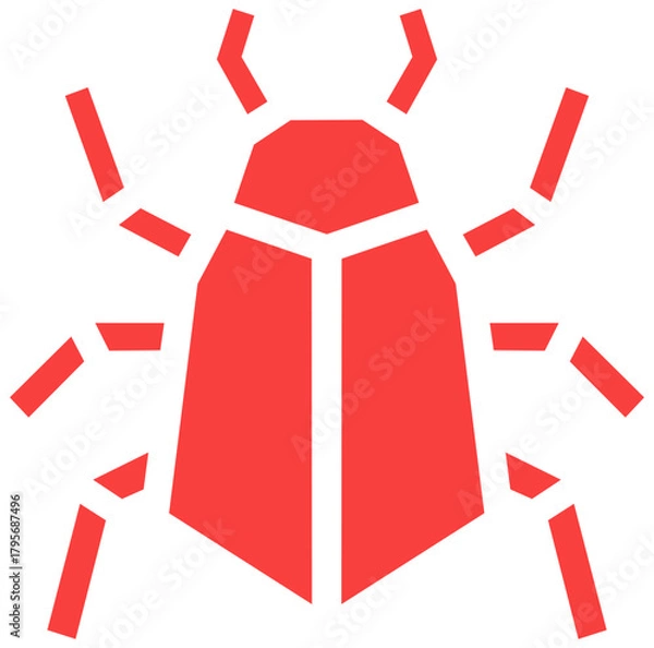 Obraz Bug Icon, Software Error, Malware, and Cybersecurity Symbol