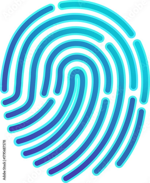Obraz Digital Fingerprint Identity Scan, Biometric Security Technology Icon