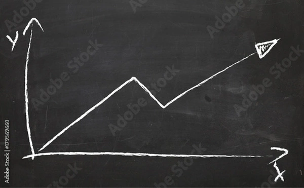 Fototapeta increment chart on blackboard