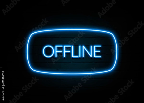 Obraz Offline  - colorful Neon Sign on brickwall