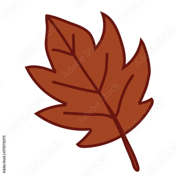 Obraz red autumn maple leaf vector illustration