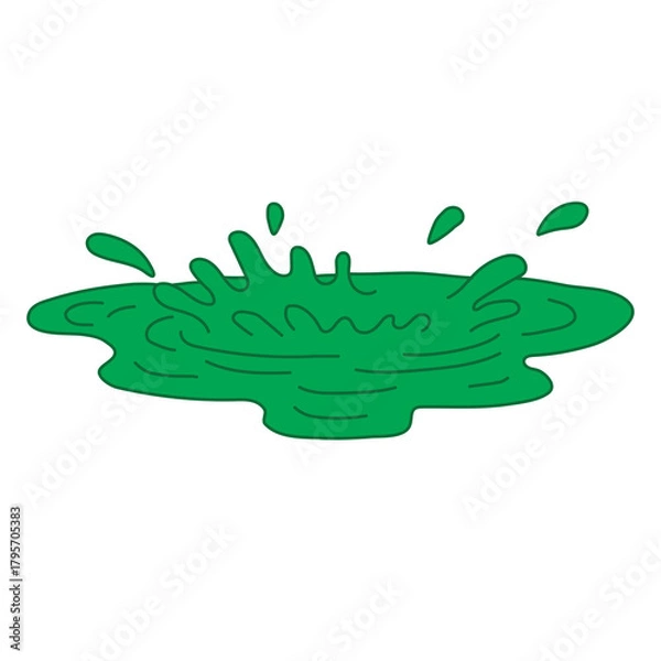 Obraz green toxic liquid Puddle Illustration 