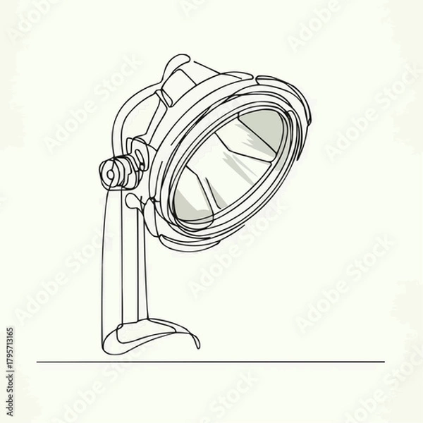Obraz Outline drawing of a modern spotlight lamp in minimalist style  