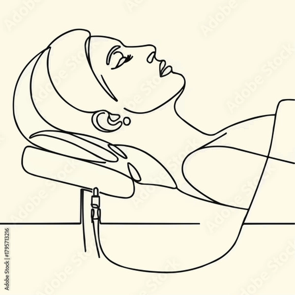 Obraz Abstract line art of a woman relaxing on a massage table  