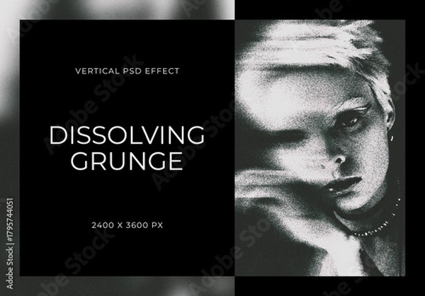 Obraz Dissolving Grunge Vertical Image Effect Mockup