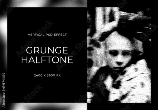 Obraz Grunge Halftone Vertical Image Effect Mockup