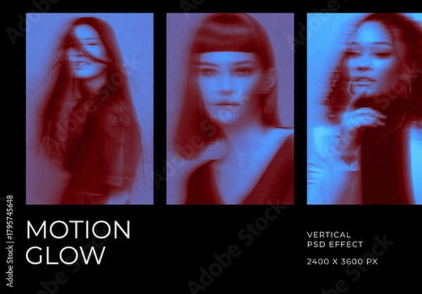 Obraz Motion Glow Vertical Image Effect Mockup