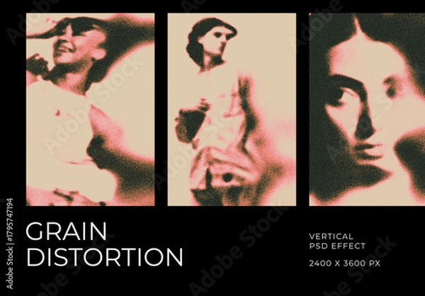 Obraz Dissolving Grain Vertical Image Effect Mockup