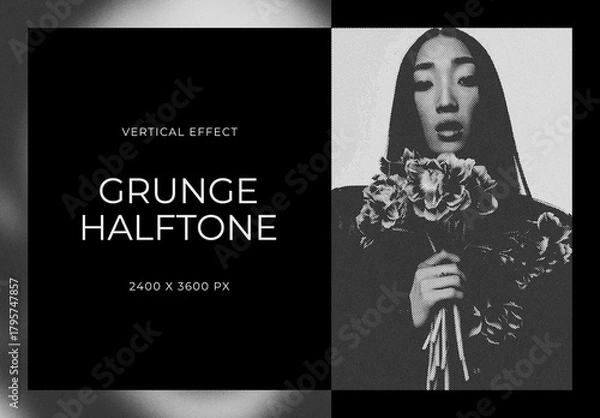 Obraz Grainy Duotone Vertical Image Effect Mockup